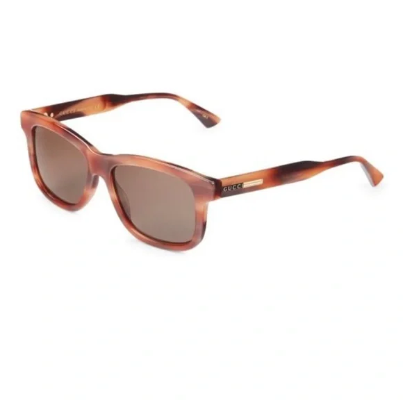 NWT Unisex 100% Authentic Gucci 55MM Havana Square Sunglasses - Picture 5 of 11